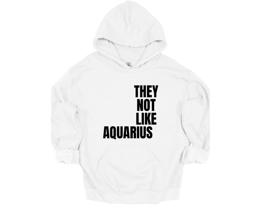 Aquarius They Not Like Us Hoodie ("They Not Like Us" Black Text)