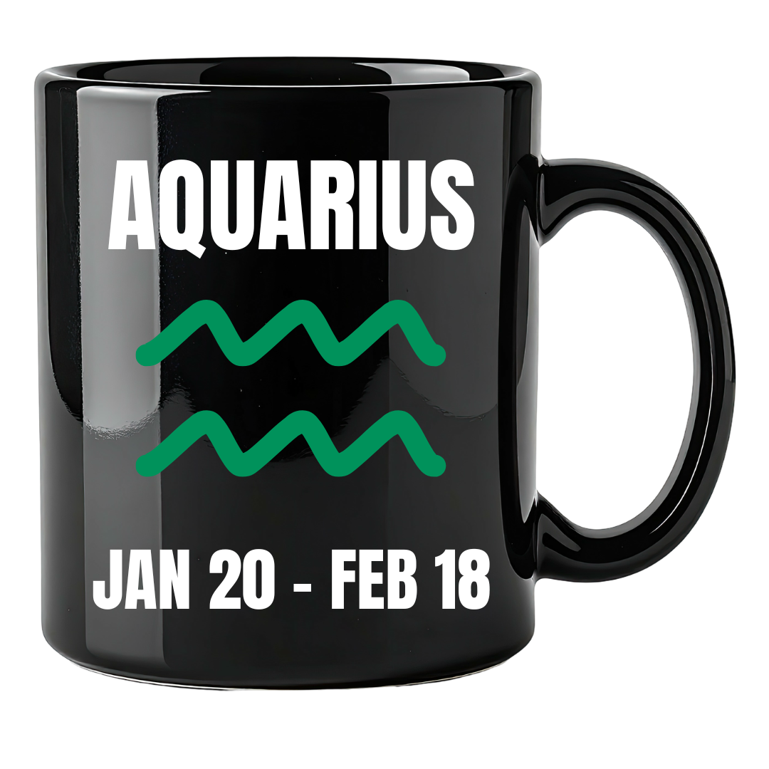 They Not Like Us Aquarius Black Classic Flat Mug – 15 oz