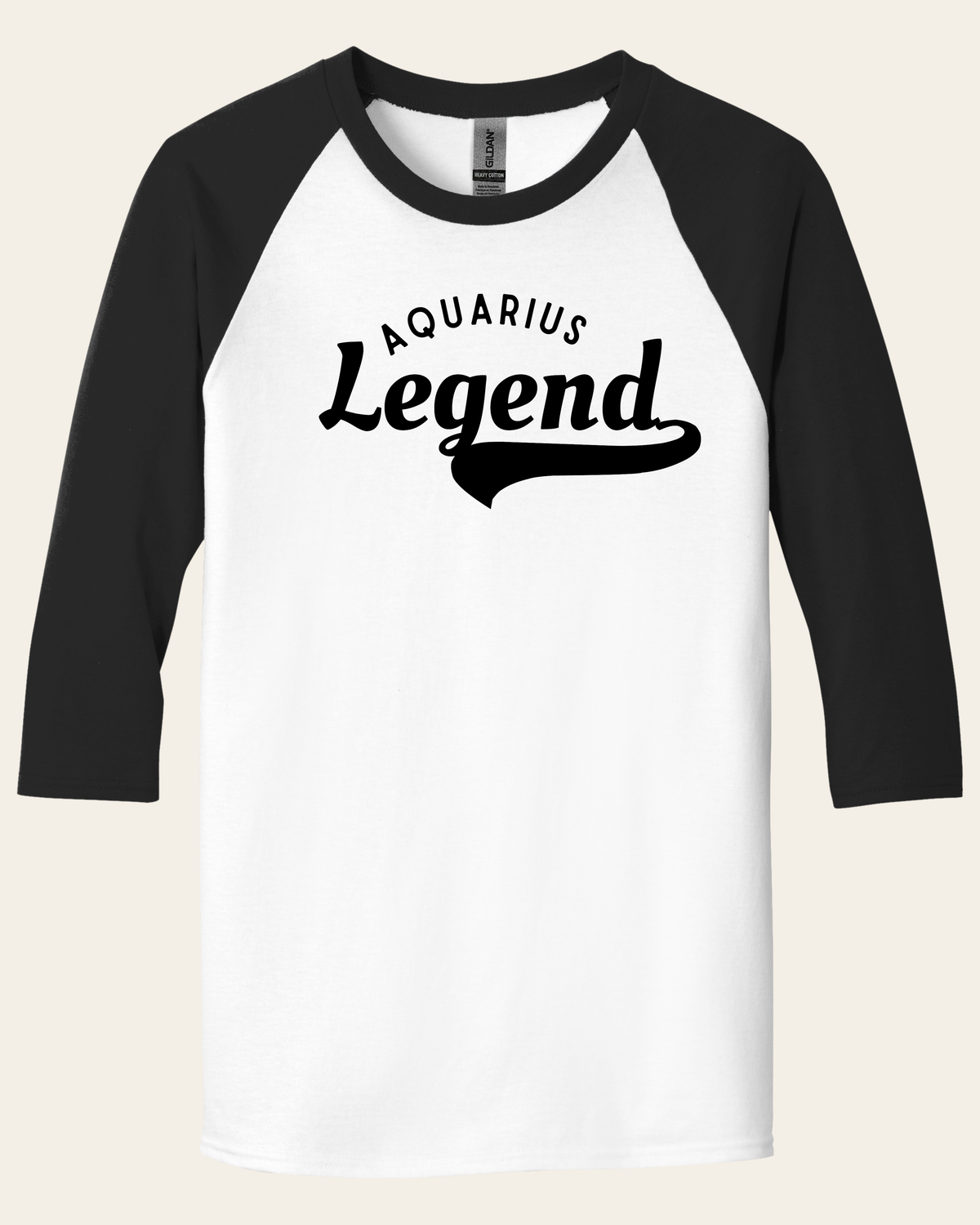 Aquarius Legend Quarter Sleeve Baseball T-Shirt (Unisex)