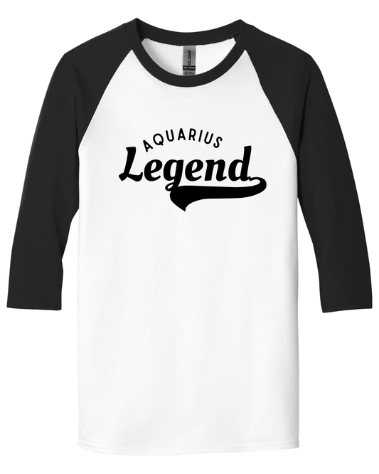 Aquarius Legend Quarter Sleeve Baseball T-Shirt (Unisex)