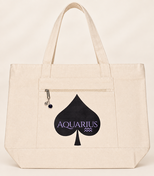 Aquarius Aces™ Spade Tote & Wristlet Set — Amethyst Edition