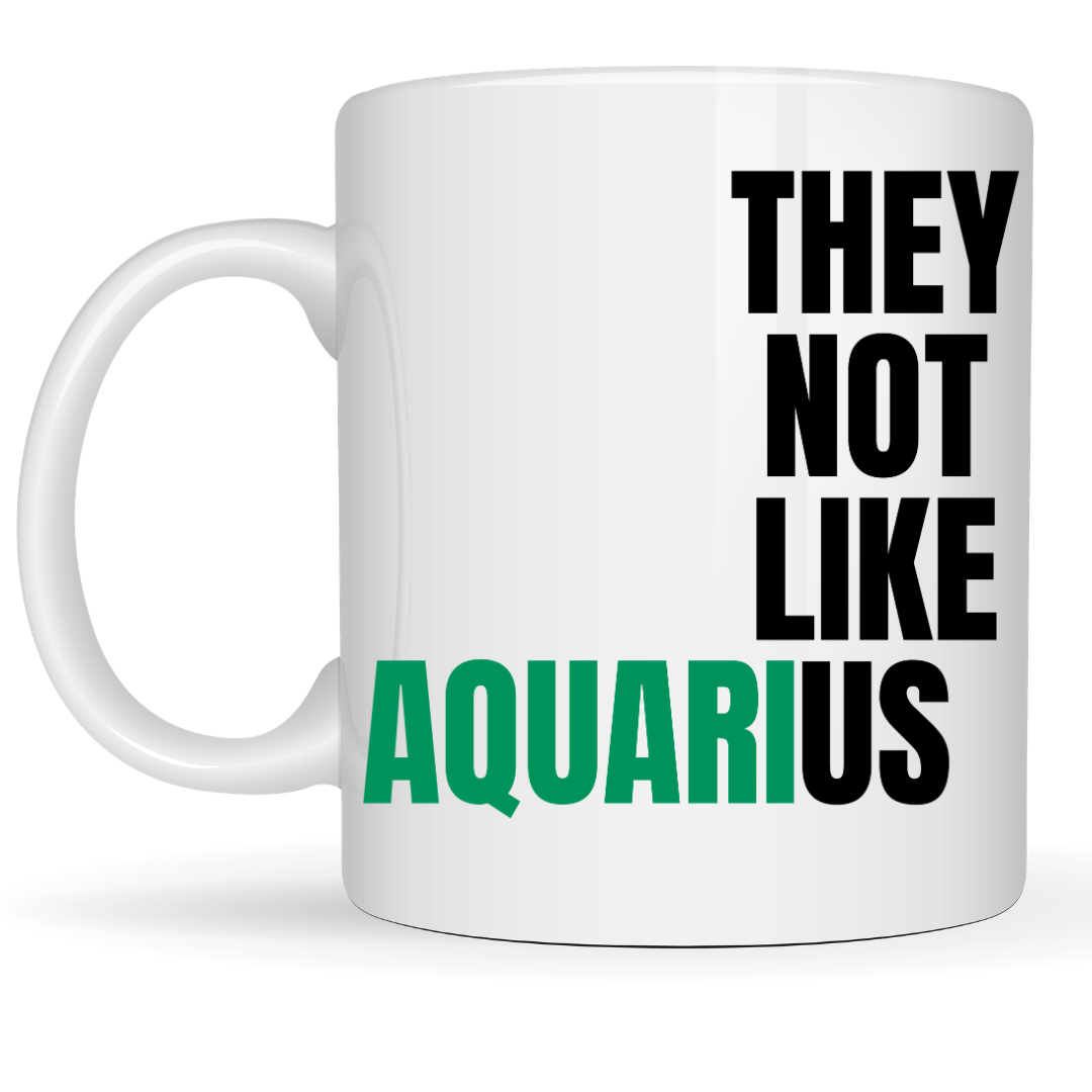 They Not Like Us Aquarius Classic Flat Mug – 15 oz
