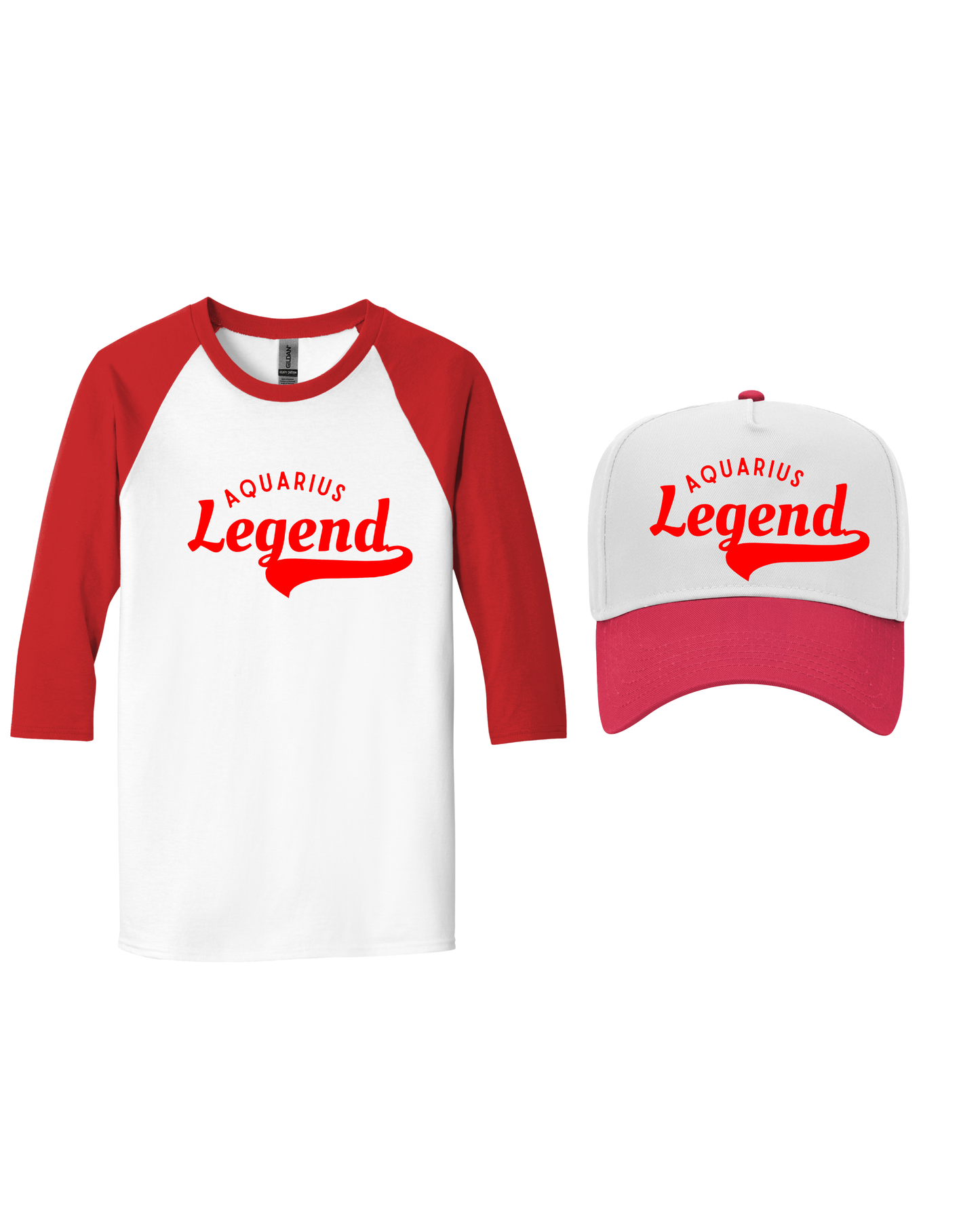 Aquarius Legend Bundle – Quarter Sleeve Baseball Tee + Snapback Hat