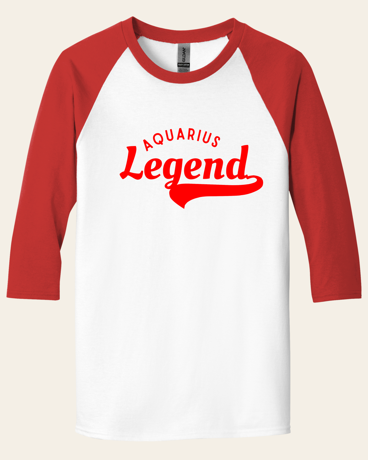 Aquarius Legend Quarter Sleeve Baseball T-Shirt (Unisex)