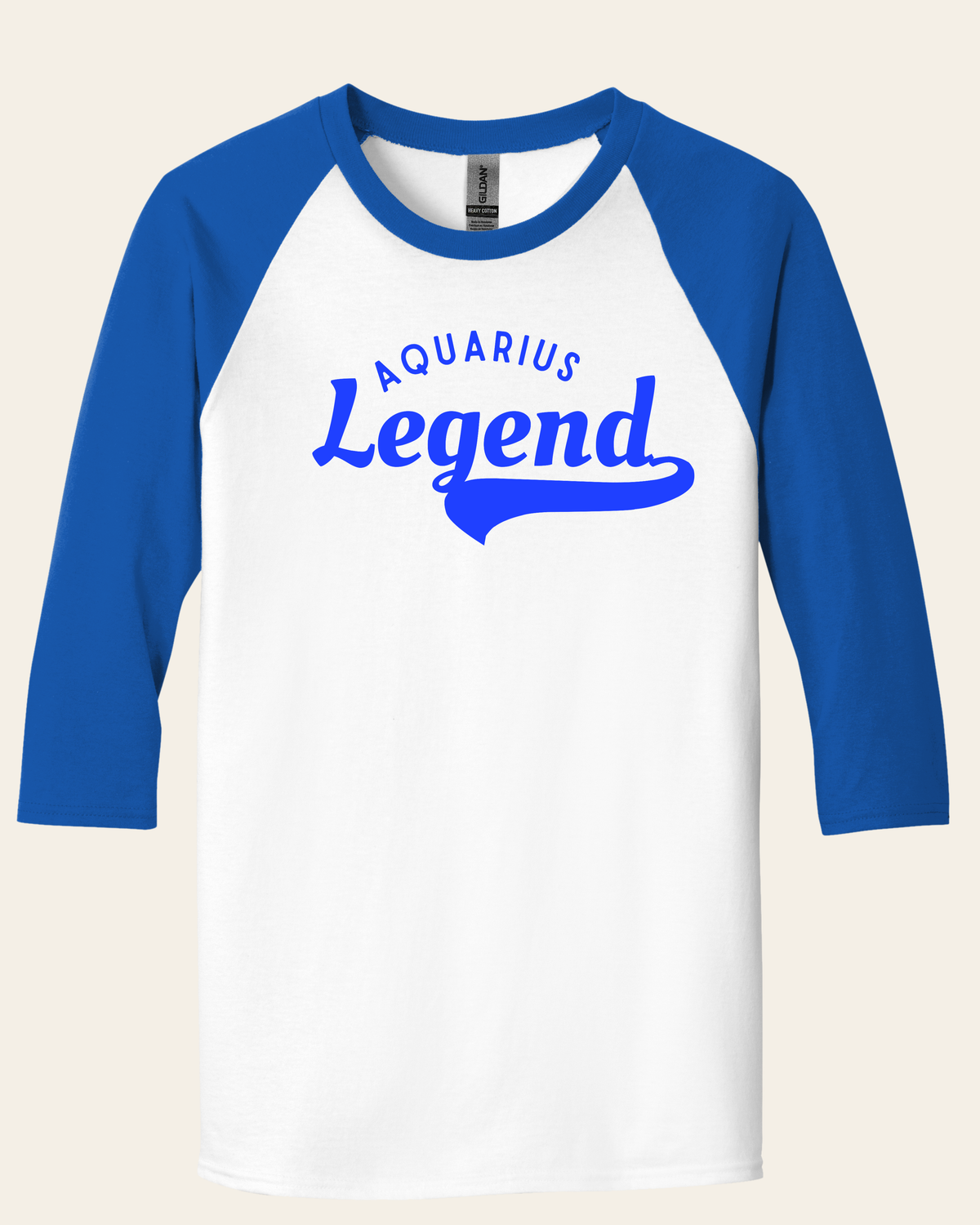 Aquarius Legend Quarter Sleeve Baseball T-Shirt (Unisex)