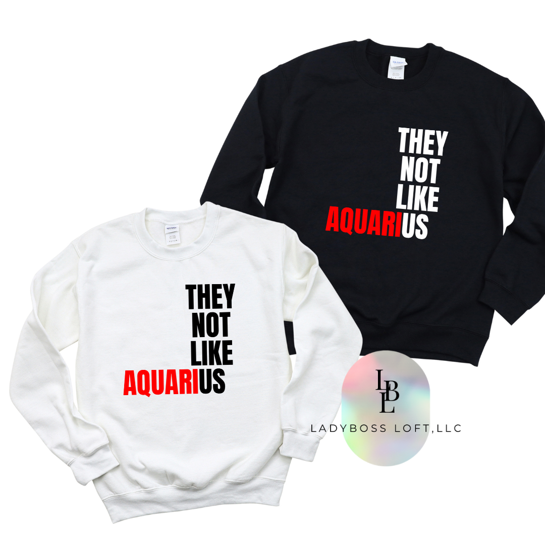 Aquarius They Not Like Us Crewneck/Sweatshirt ("They Not Like Us" White Text)